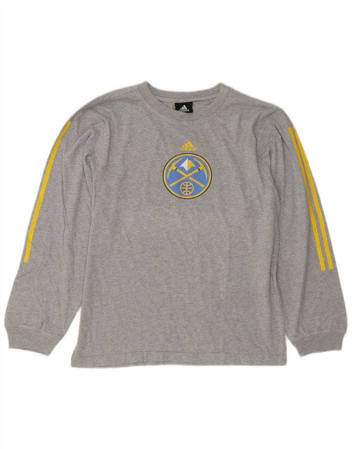 Adidas Denver Nuggets Graphic Haut à manches longues pour homme Gris moyen moucheté