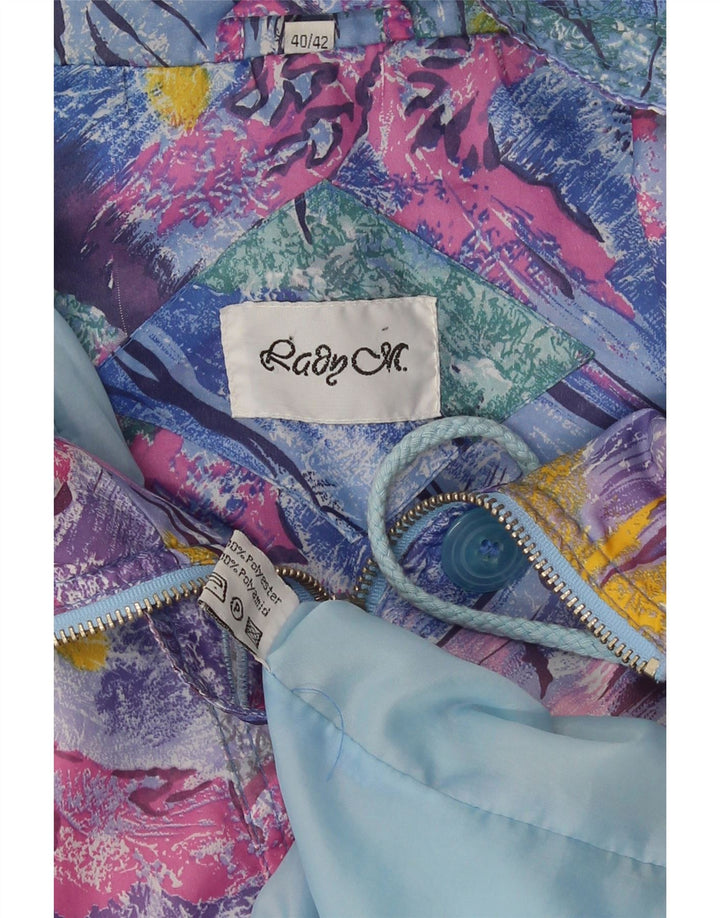 Veste utilitaire à motif abstrait femme vintage EU 40/42 moyen multicolore