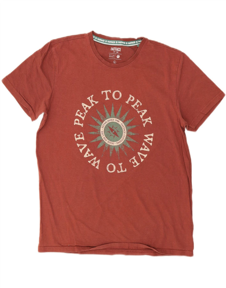 FAT FACE T-shirt graphique coupe classique pour hommes, grand rouge, en coton