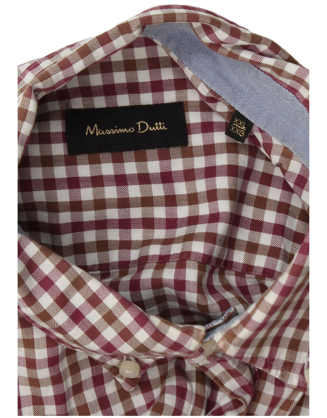 Massimo Dutti Chemise en flanelle pour homme 2XL Vichy bordeaux