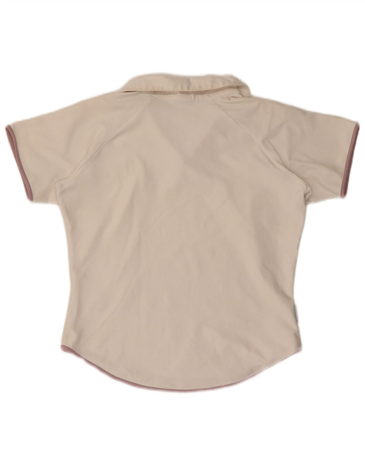 NIKE Polo court Dri Fit pour femme US 8/10 Polyester blanc moyen