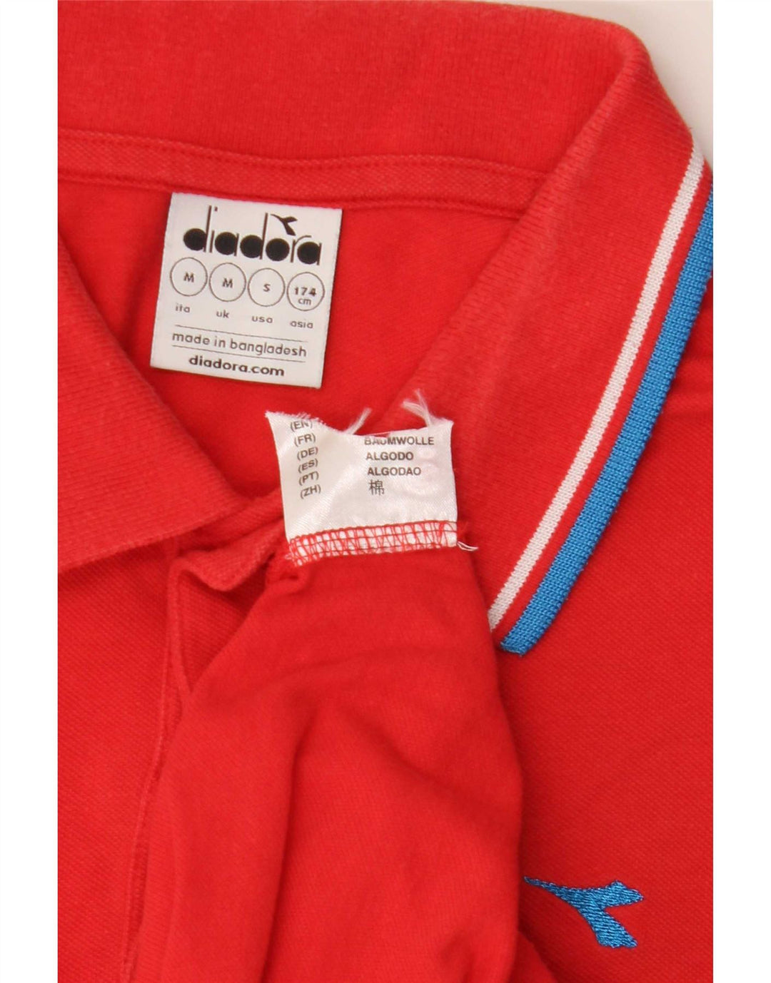 Diadora Polo Homme Rouge Moyen Coton