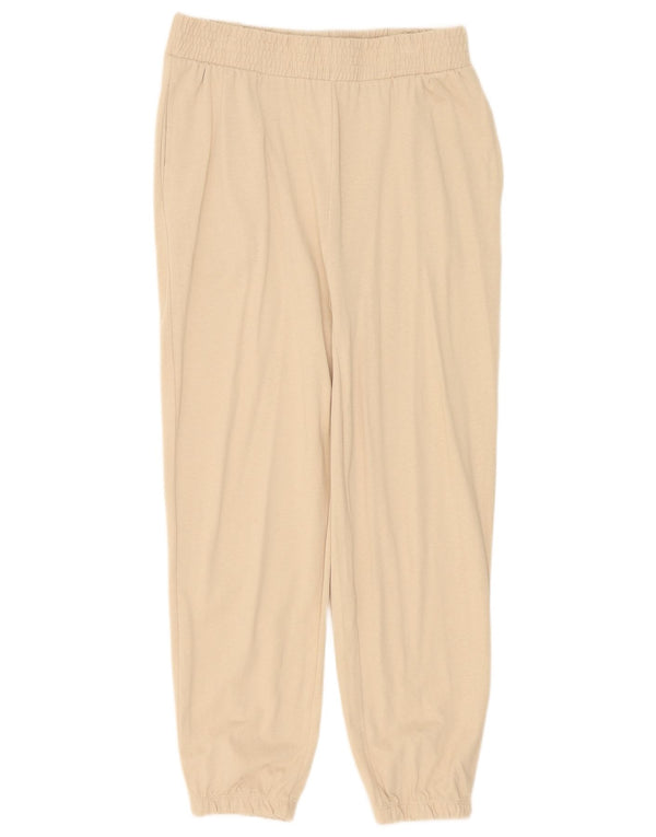 Zara Pantalon de survêtement pour femme en coton beige moyen UK 12