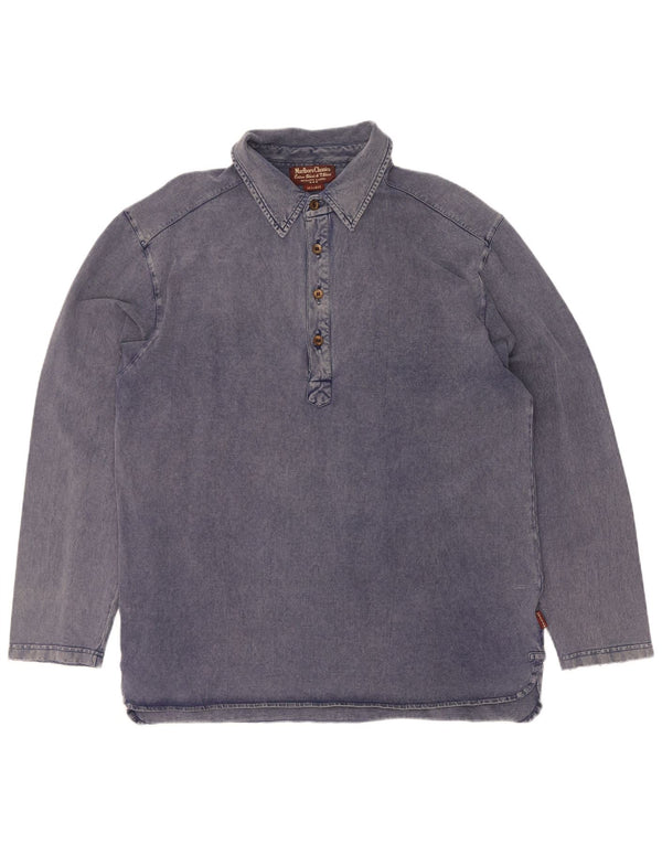 Marlboro Classics Chemise pull pour homme 2XL Bleu marine Coton