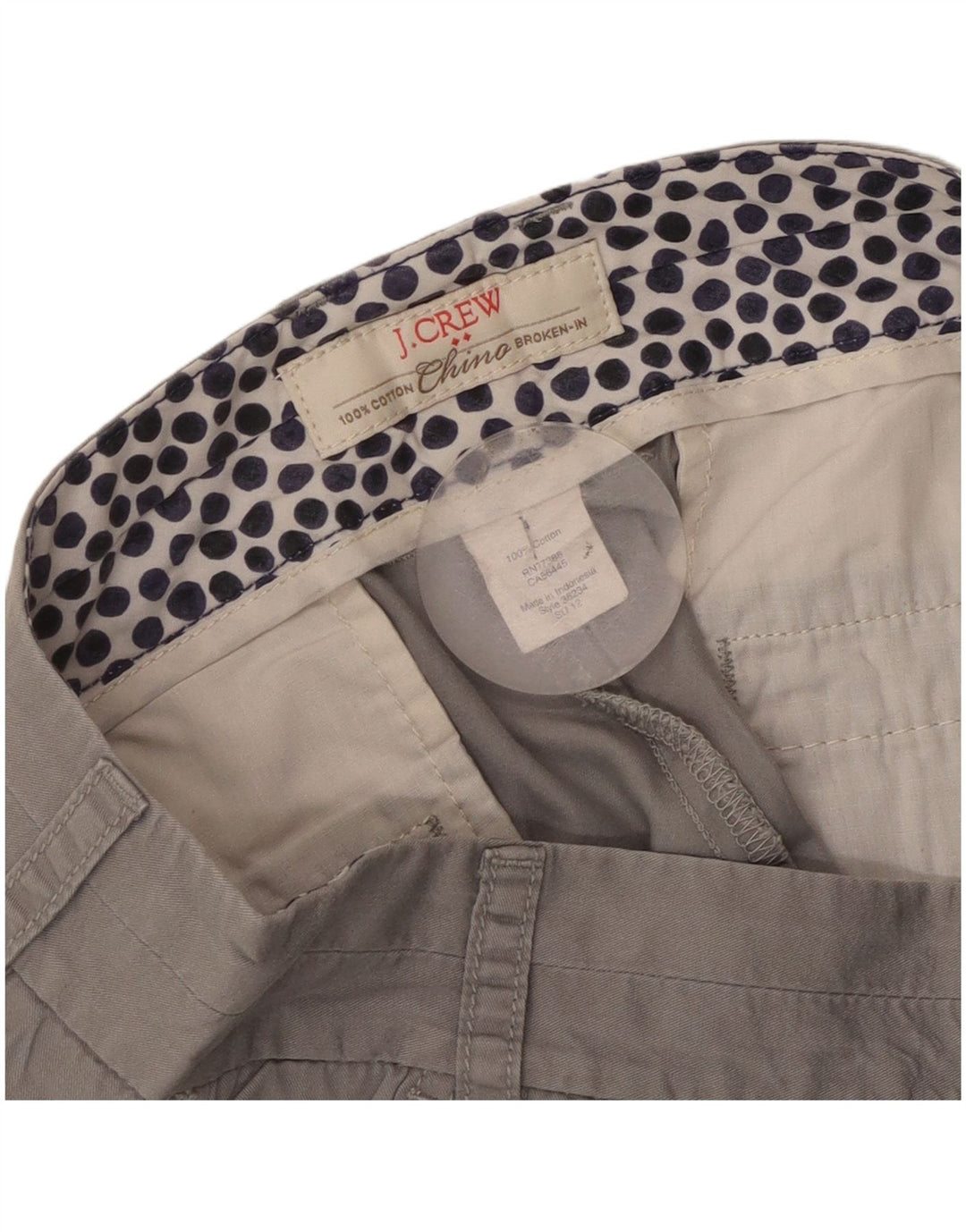 J. Crew Short Chino Femme W30 Coton Gris Moyen