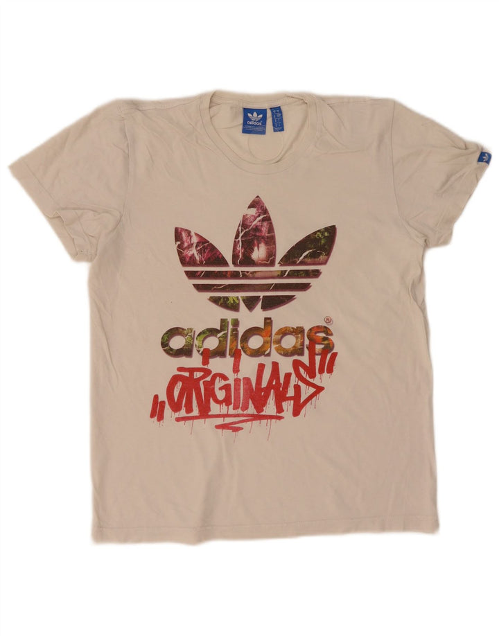 ADIDAS T-shirt graphique pour hommes, petit, blanc