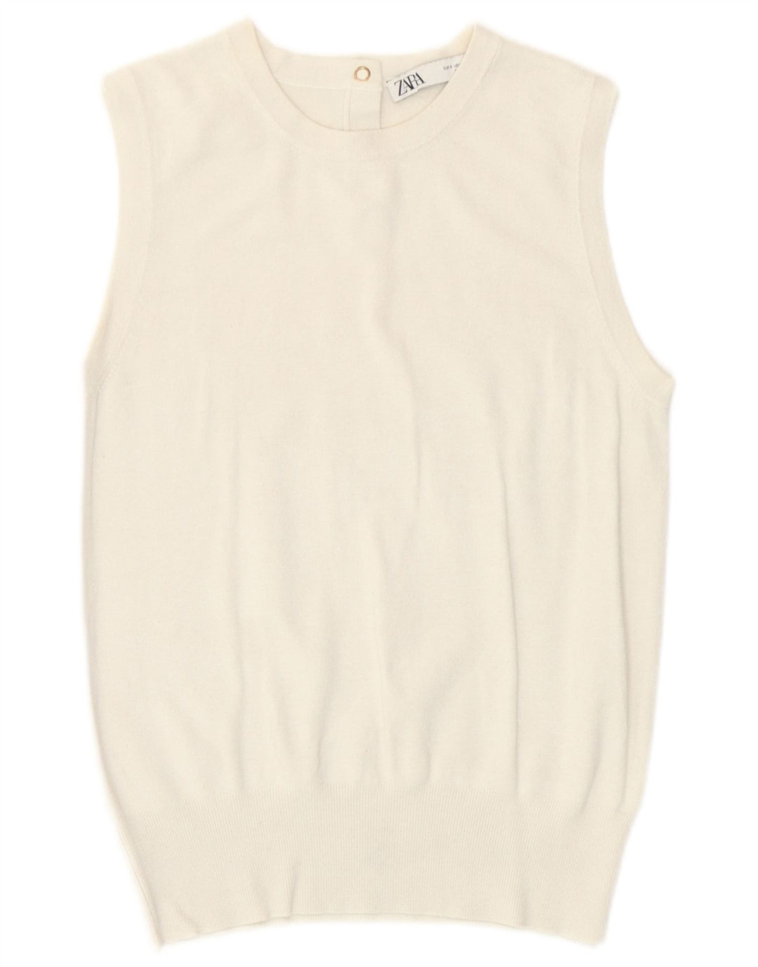 Zara Womens Vest Débardeur UK 10 Petit Blanc