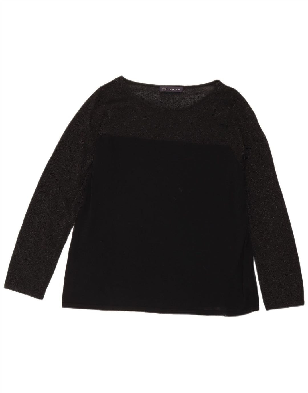 Marks & Spencer Haut à manches longues pour femme UK 18 XL Noir Viscose