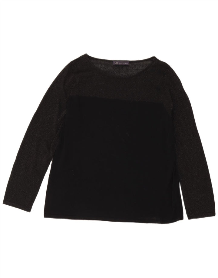 Marks & Spencer Haut à manches longues pour femme UK 18 XL Noir Viscose