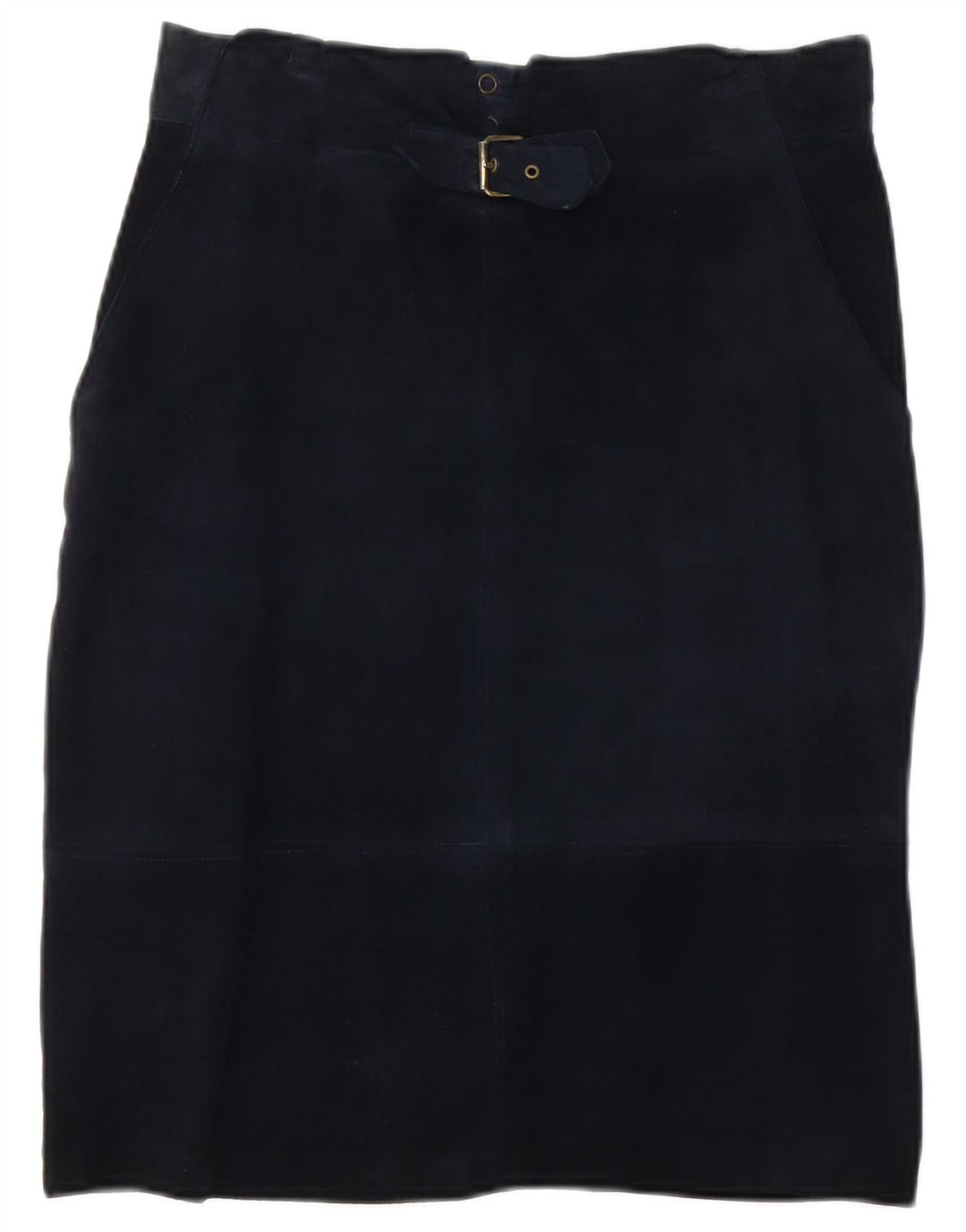 jupe droite en daim femme vintage W30 bleu marine moyen