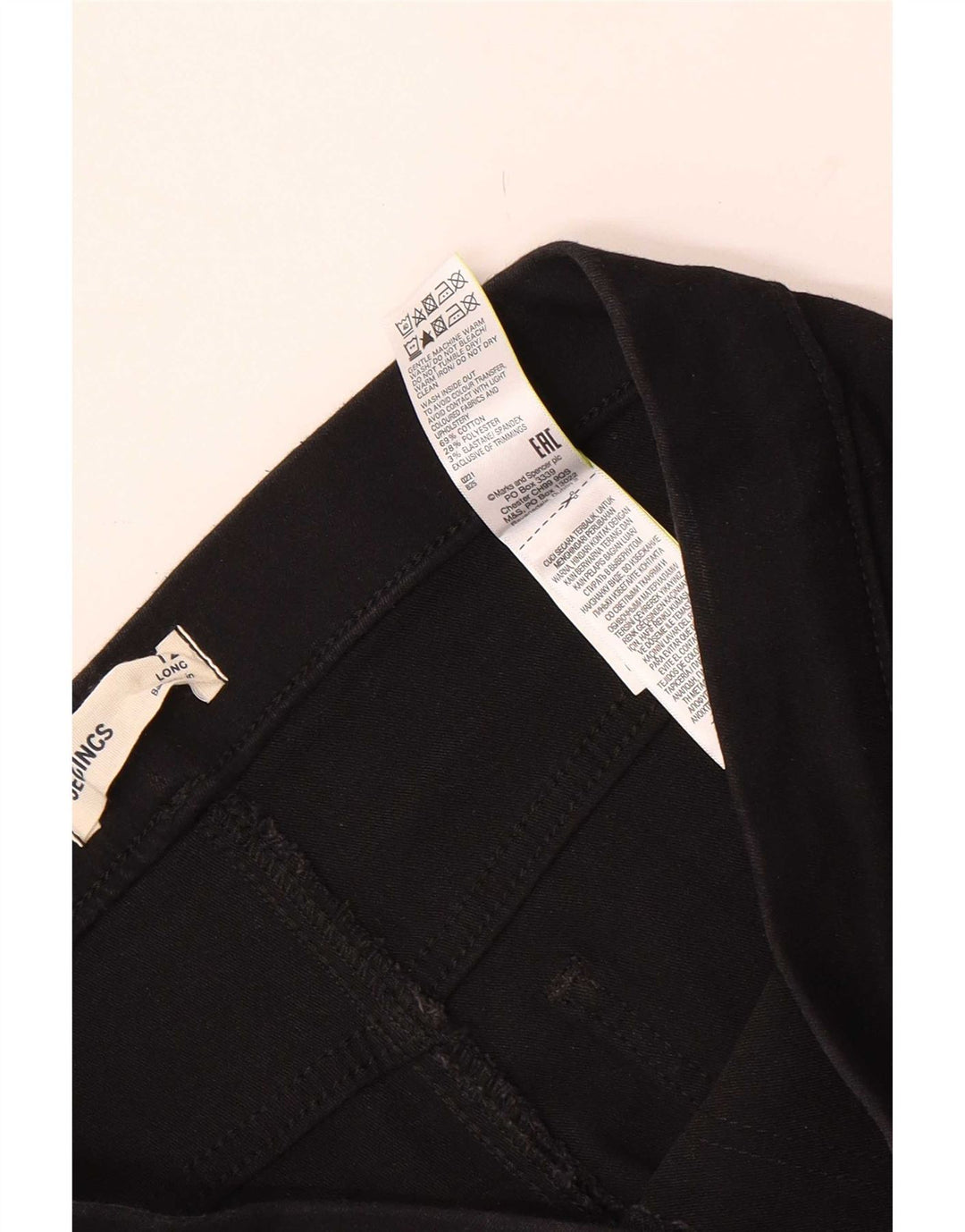 Marks & Spencer Jean Jegging Femme UK 12 Moyen W30 L30 Coton Noir