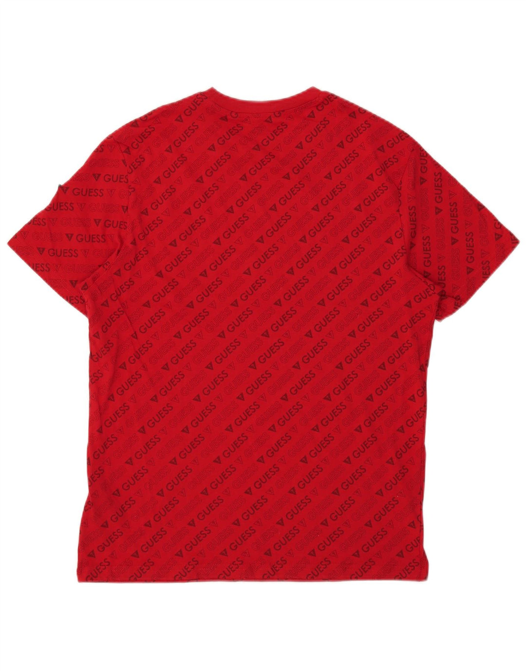 GUESS T-Shirt Graphique Homme Rouge Moyen Coton