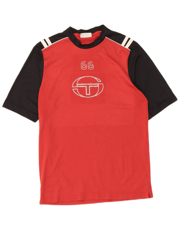 Sergio Tacchini T-shirt graphique pour hommes, petit, rouge, colour block