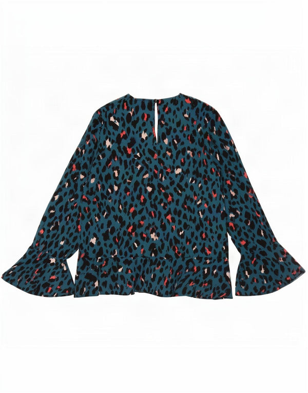 Coast Chemisier à manches longues pour femme UK 44 Grand Bleu Moucheté Polyester