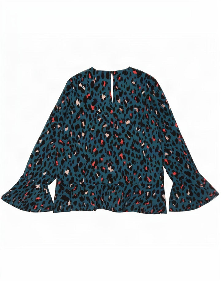 Coast Chemisier à manches longues pour femme UK 44 Grand Bleu Moucheté Polyester