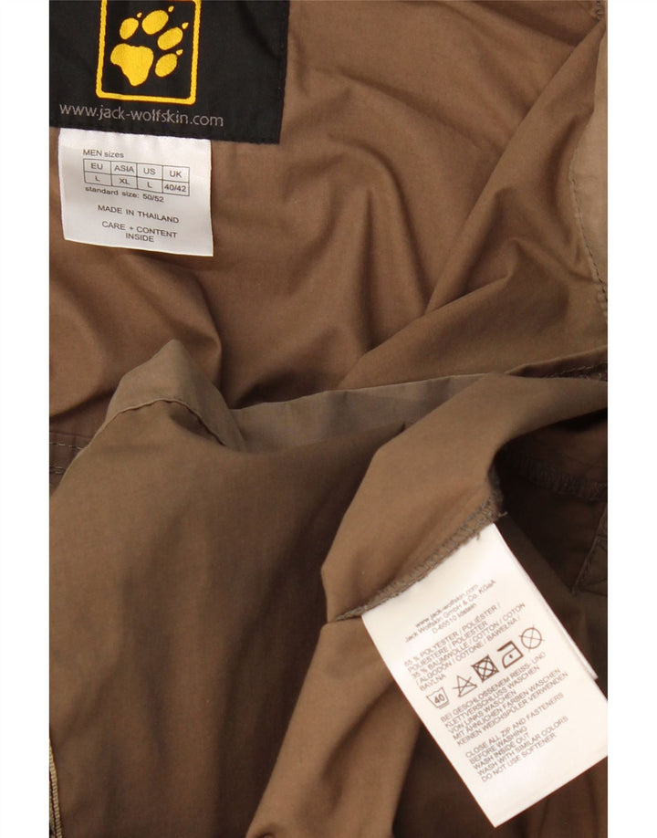 JACK WOLFSKIN Veste utilitaire à capuche pour homme UK 40/42 Large Marron Polyester