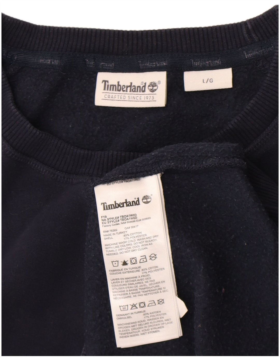 Timberland Sweat-shirt pour homme en coton bleu marine Taille L