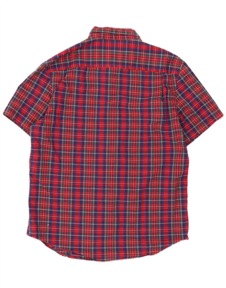 Penguin Chemise à Manches Courtes Homme Rouge Moyen Carreaux Coton