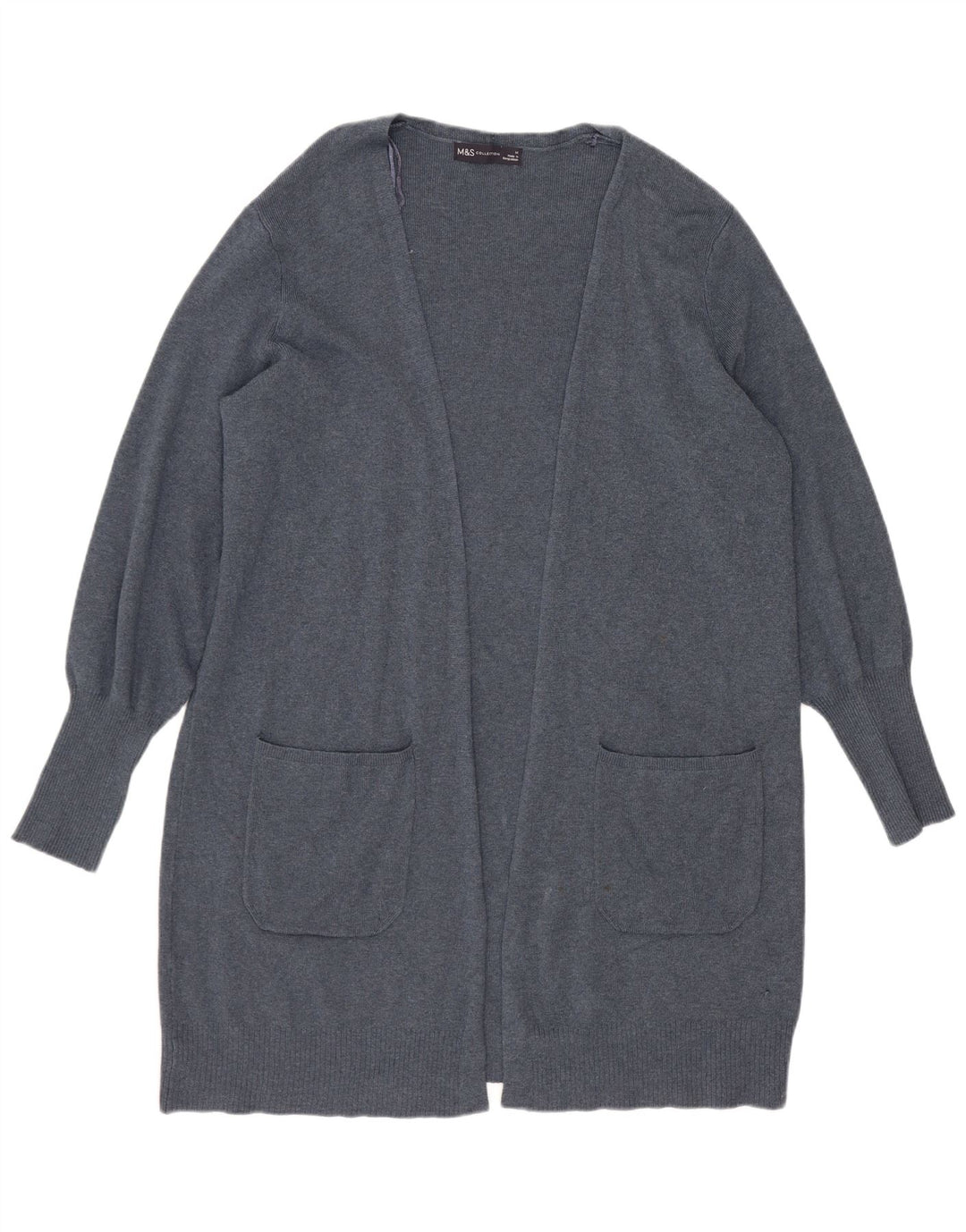 Marks & Spencer Pull cardigan ouvert long pour femme UK 14 Large Bleu