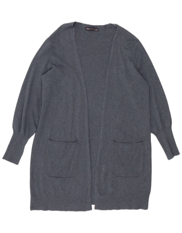 Marks & Spencer Pull cardigan ouvert long pour femme UK 14 Large Bleu