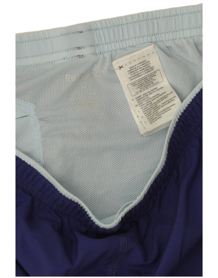 Reebok Short de sport graphique pour femme UK 10 Small Bleu marine Polyester