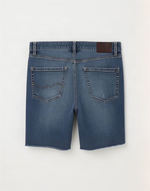Jack & Jones Short en jean coupe slim effet vieilli pour homme, grand W34, coton bleu