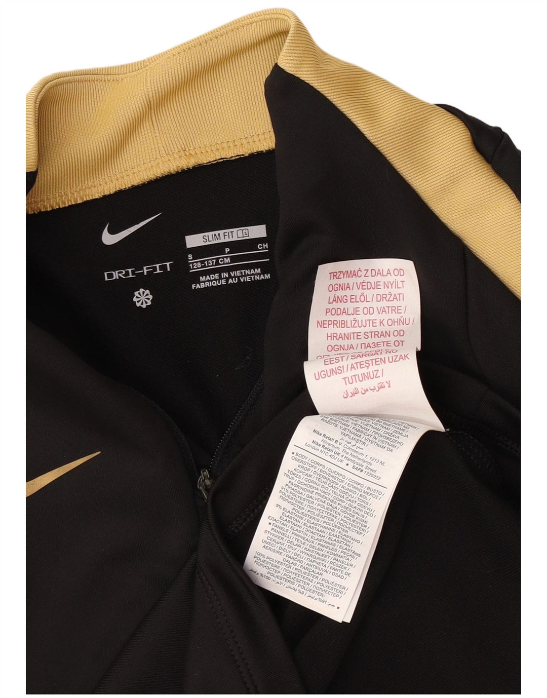 Nike Garçon Dri Fit Zip Neck Pull Survêtement Haut 8-9 ans Petit Noir