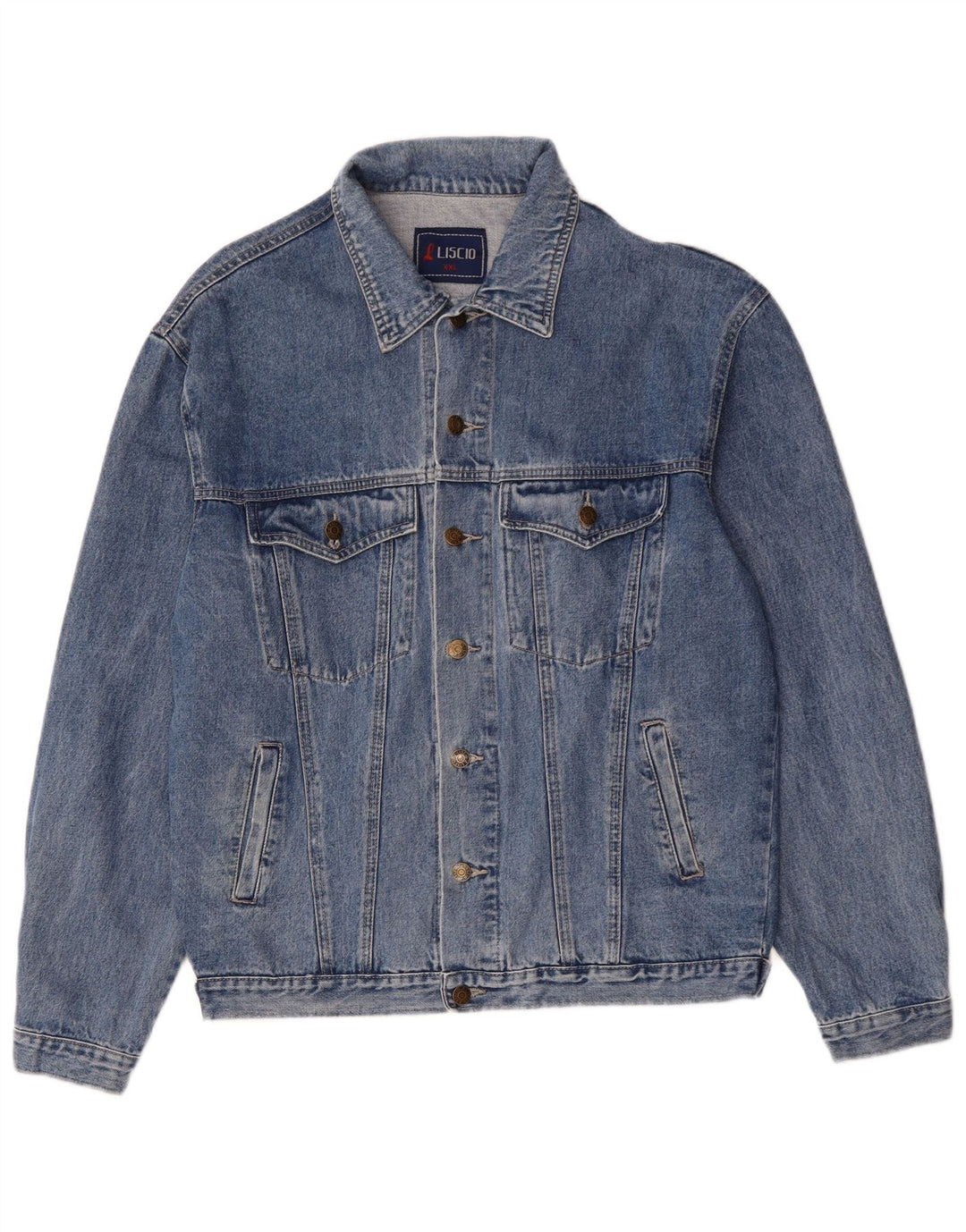 veste en denim homme vintage UK 44 2XL Coton bleu