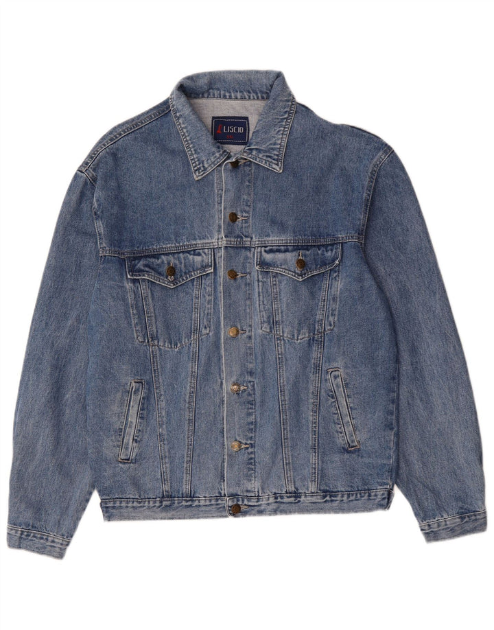 veste en denim homme vintage UK 44 2XL Coton bleu