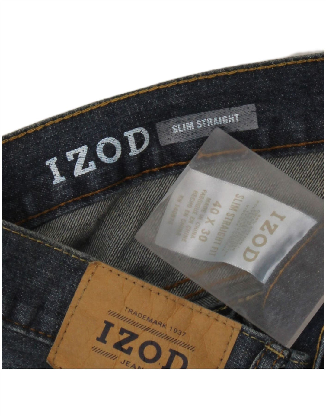 IZOD Jean Slim Droit Homme W40 L30 Bleu Coton