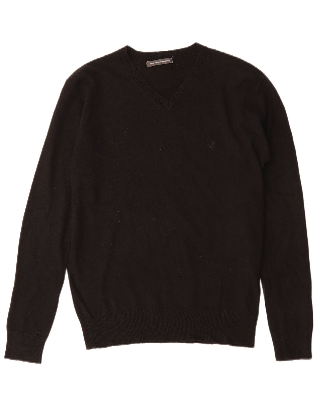 French Connection Pull Col V Homme Petit Noir Acrylique