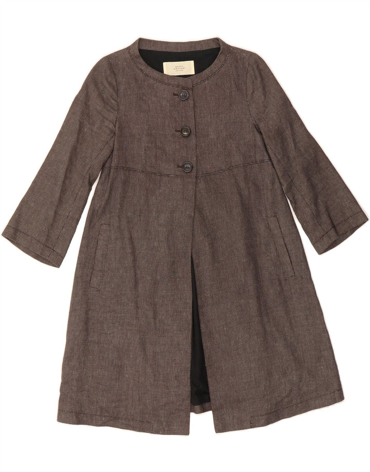 MAURO GRIFONI  Womens Overcoat IT 40 Small Brown Geometric Cotton Vintage Mauro Grifoni and Second-Hand Mauro Grifoni from Messina Hembry 
