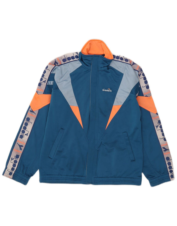 Diadora Veste de survêtement graphique pour hommes UK 32 2XS Bleu Colorblock