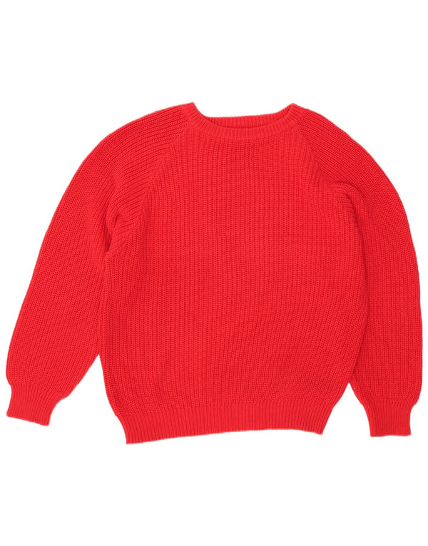 Benetton Pull surdimensionné à col bateau pour femme IT 48 XL Rouge Coton