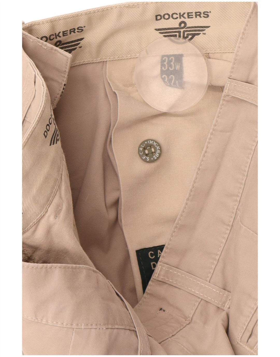 DOCKERS Pantalon Chino Pegged Homme W33 L30 Coton Beige