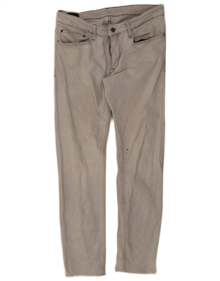 Calvin Klein Jean Slim Homme W36 L32 Gris Coton