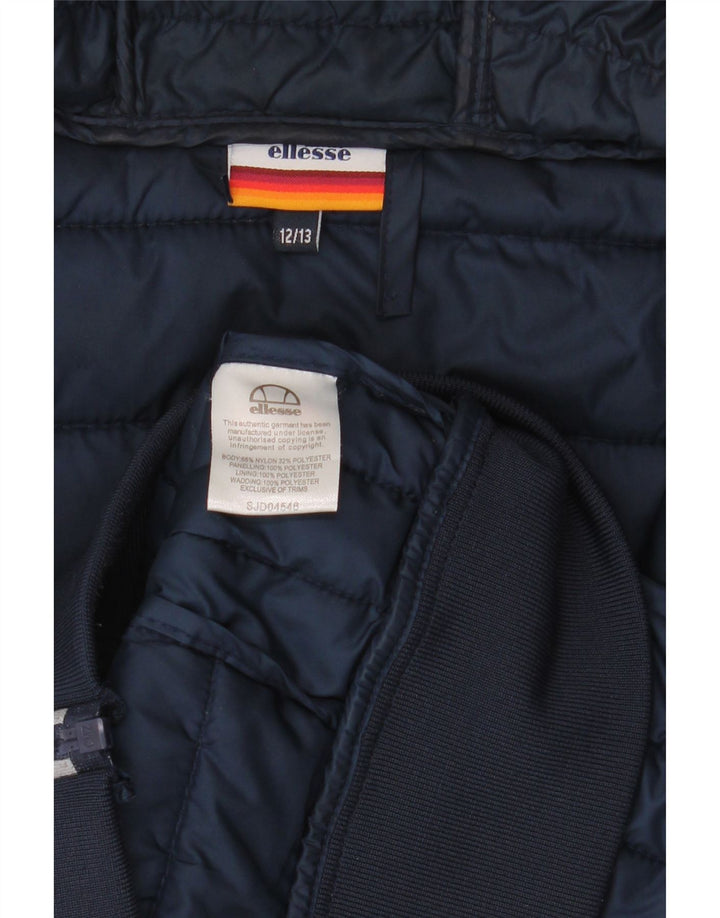 Ellesse Veste matelassée à capuche pour garçon 12-13 ans Gris Colorblock Nylon