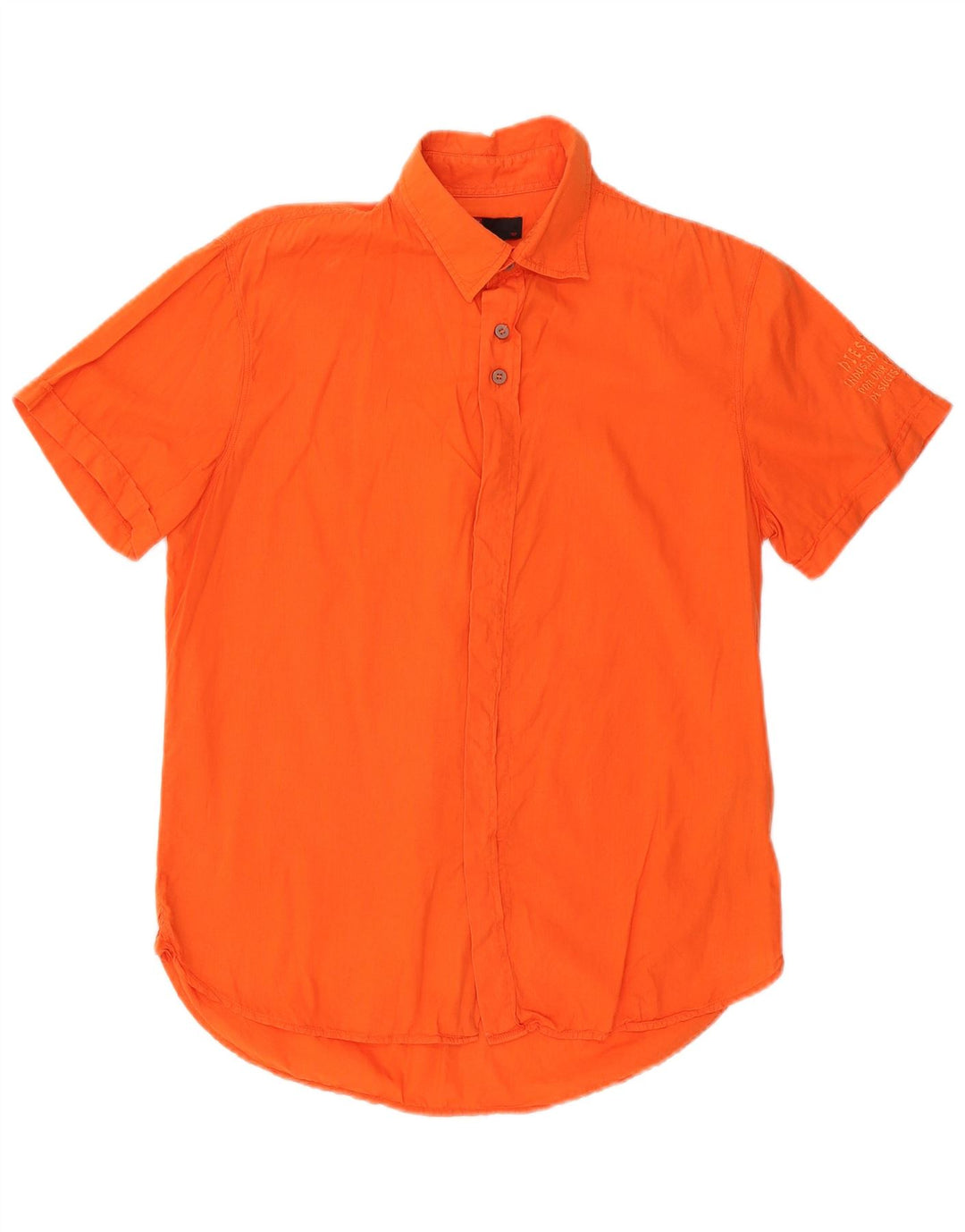 DIESEL Chemise à Manches Courtes Homme Orange Moyen Coton
