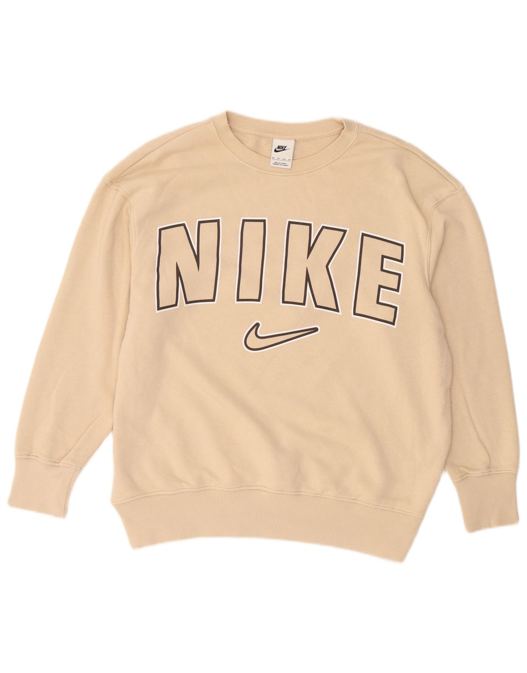 Nike Sweat-shirt graphique pour homme XS en coton beige