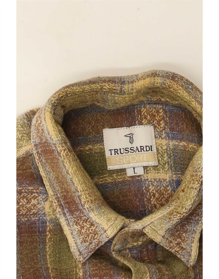 Trussardi Chemise En Flanelle Grand Carreau Vert |