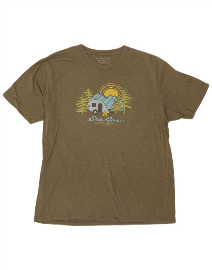 EDDIE BAUER T-Shirt Graphique Homme Grand Kaki Coton