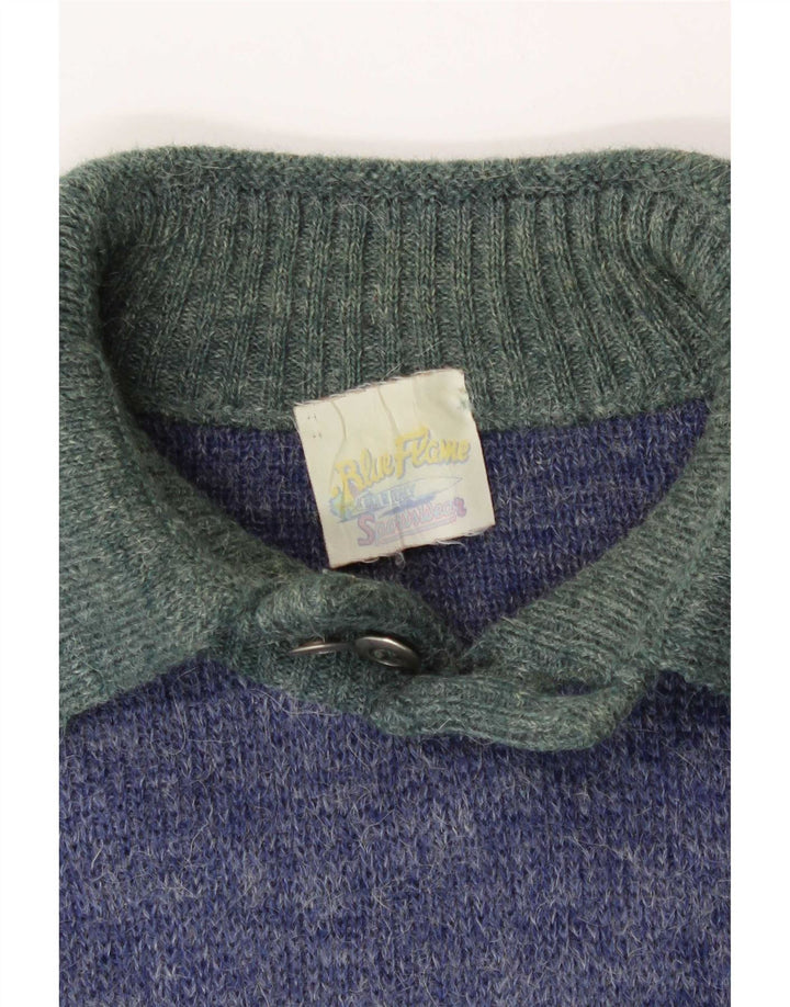 Blue Flame Pull graphique à col polo pour homme XL moucheté