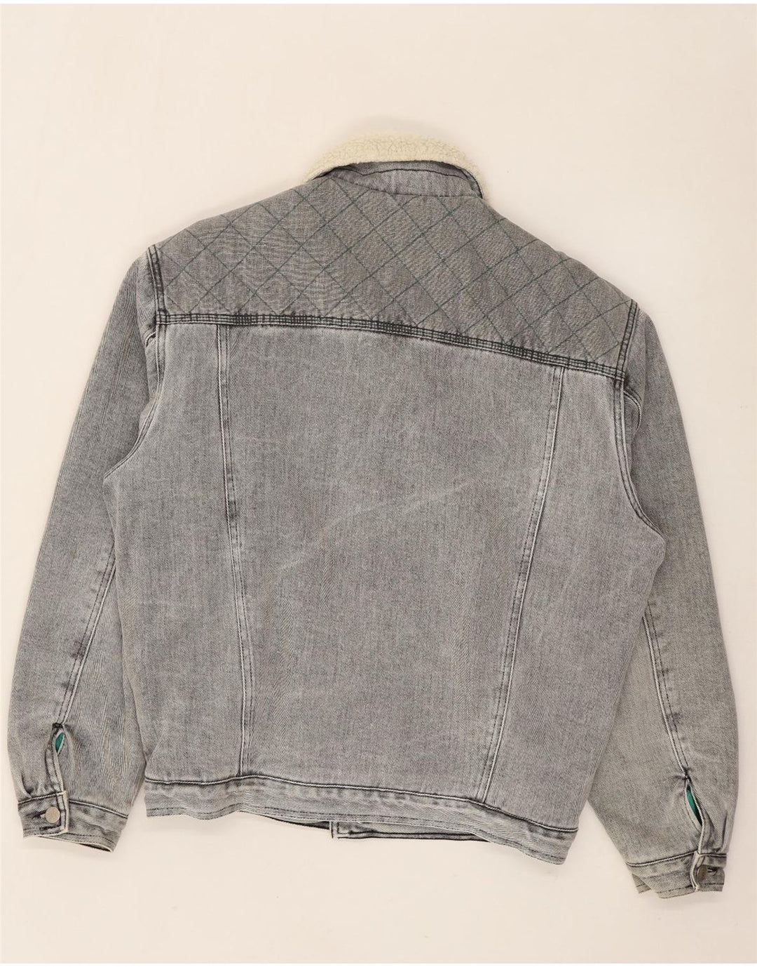 Mash Veste Sherpa en jean pour homme UK 40 Large Gris Coton