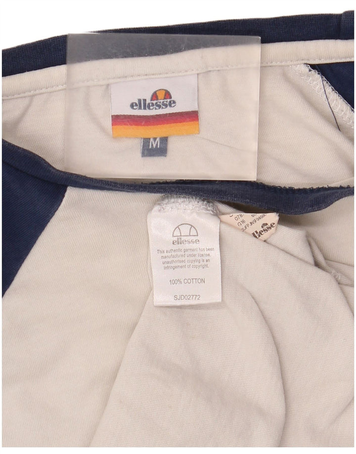 Ellesse Haut graphique à manches longues en coton color block blanc moyen pour homme