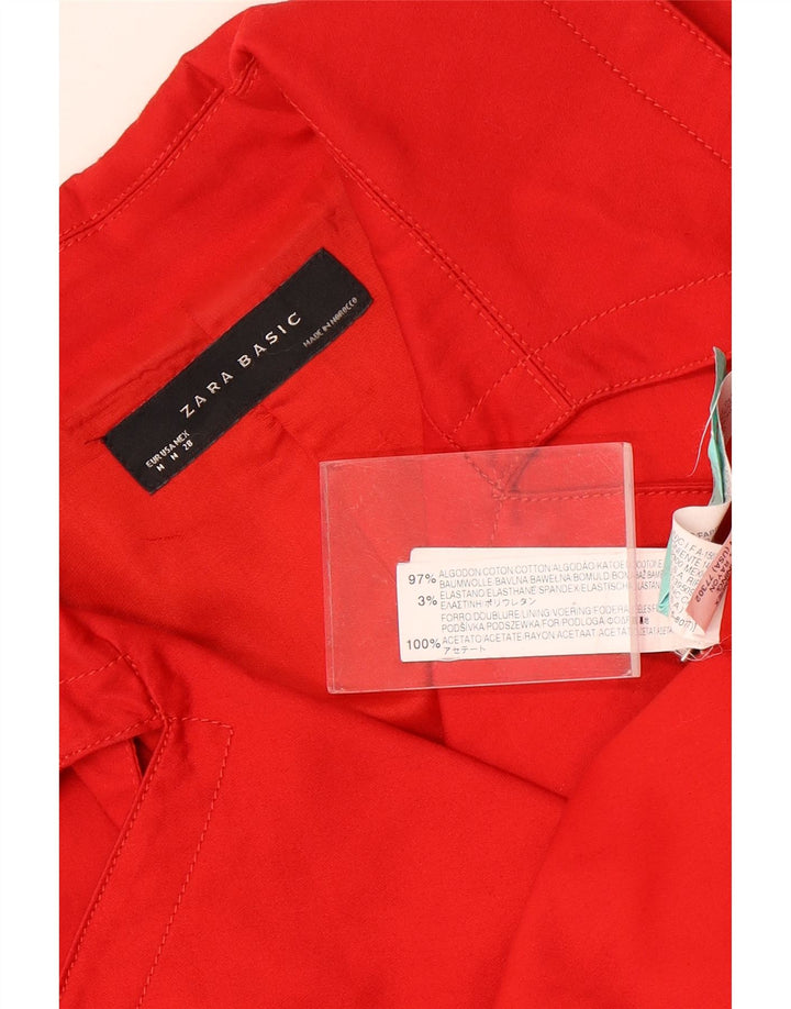 Zara Womens Caban court UK 14 Coton rouge moyen