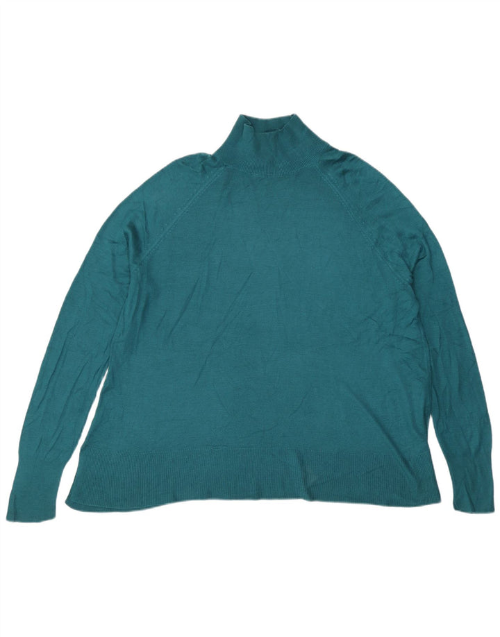 Zara Pull col roulé pour femme UK 14 Viscose vert moyen