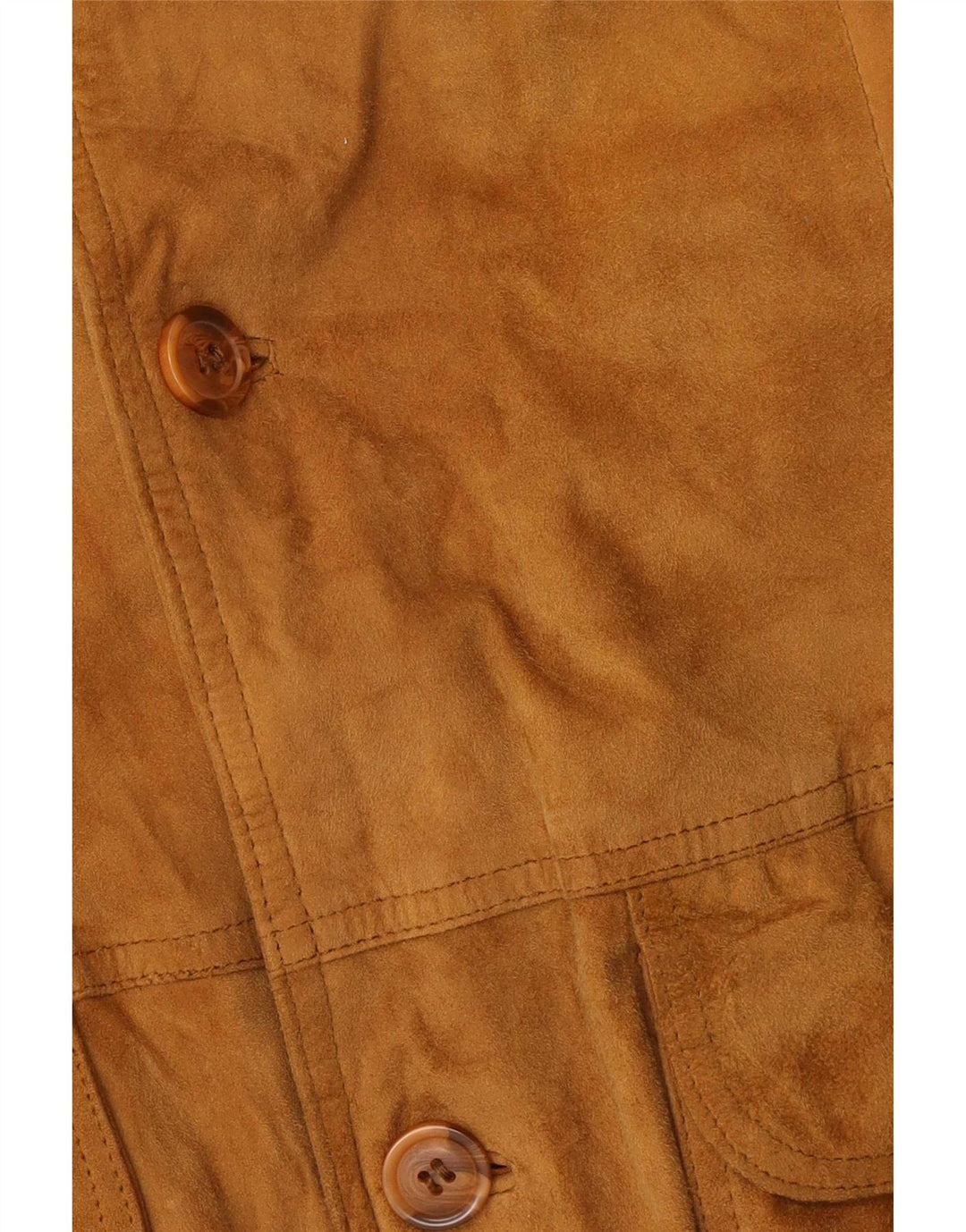 Veste Bomber En Daim Vintage Homme IT 54 2XL Cuir Beige