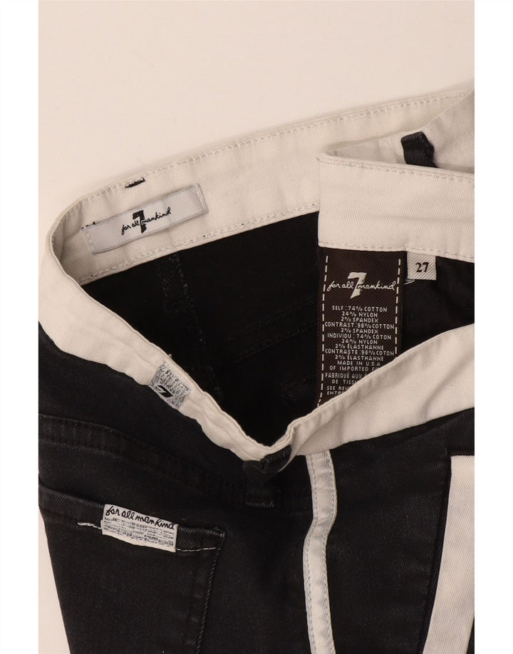 7 For All Mankind Jean skinny court W27 L25 en coton color block noir