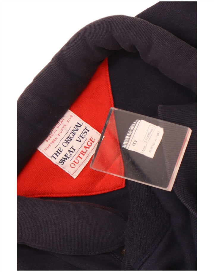 Outrage Veste de survêtement sans manches pour homme en coton bleu marine 2XL