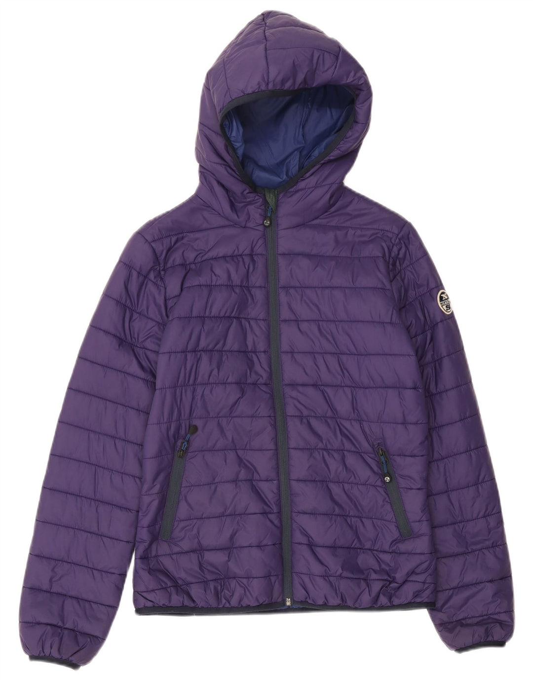 North Sails Veste rembourrée à capuche pour femme UK 14 Nylon violet moyen